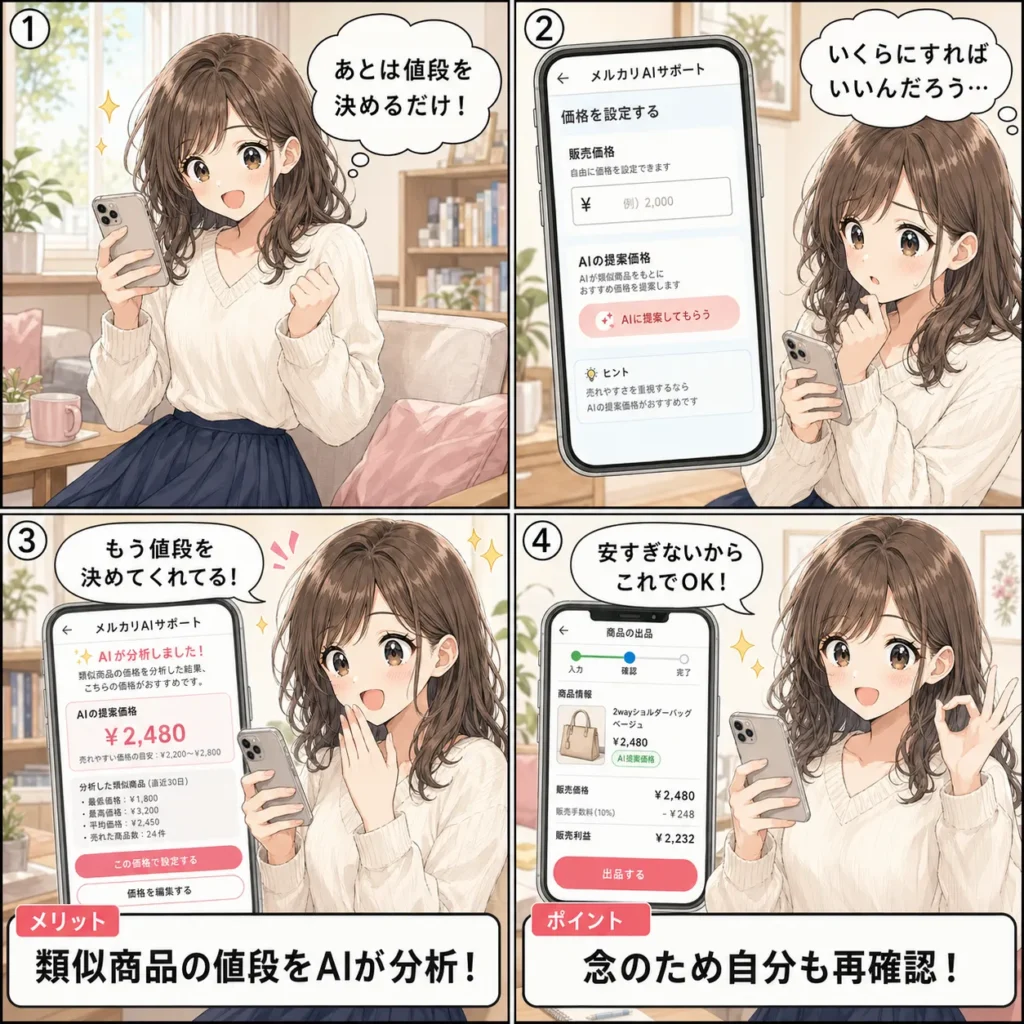 【4コマ】物販ONE 価格提案で最適な値段設定