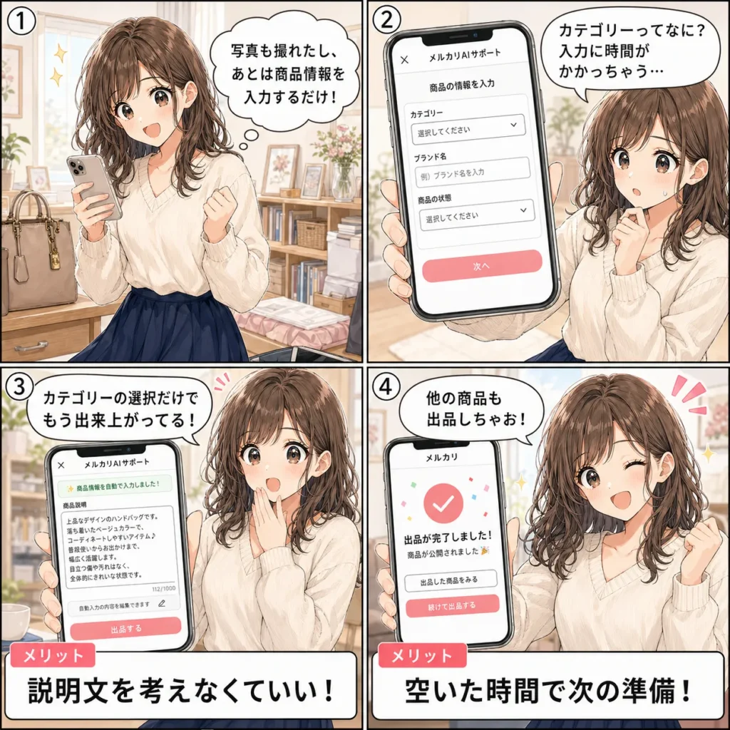 【4コマ】物販ONE 画像解析で入力手間ゼロ