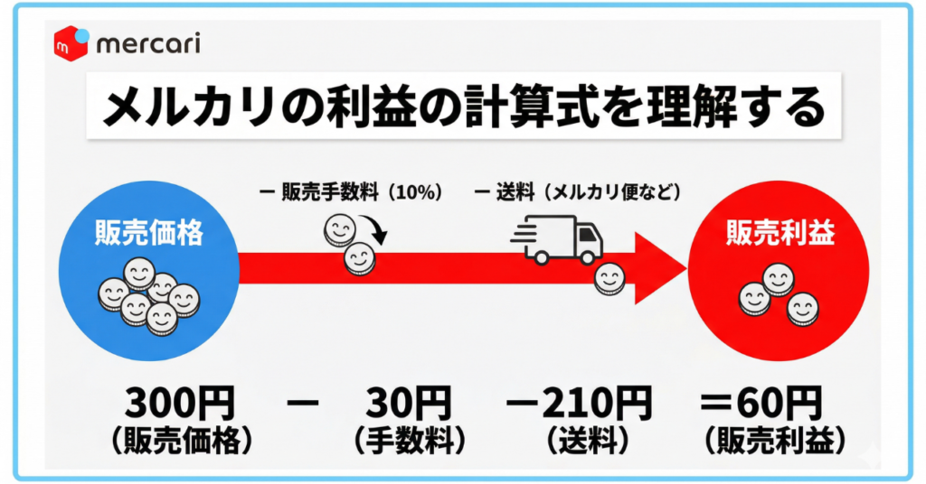メルカリの利益の計算式を理解する
