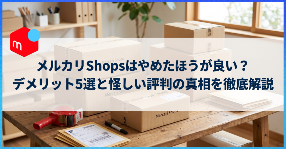 メルカリShopsはやめたほうが良い？デメリット5選と怪しい評判の真相を徹底解説