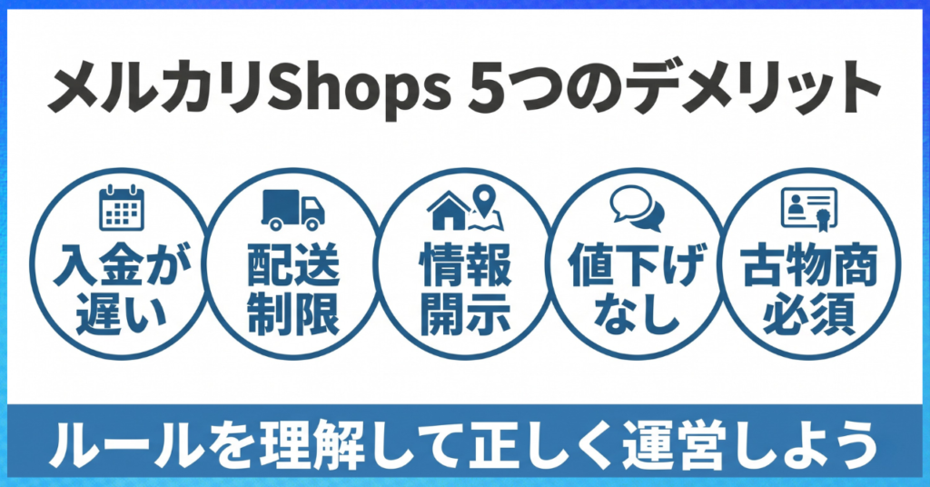 メルカリShopsのデメリット5つ