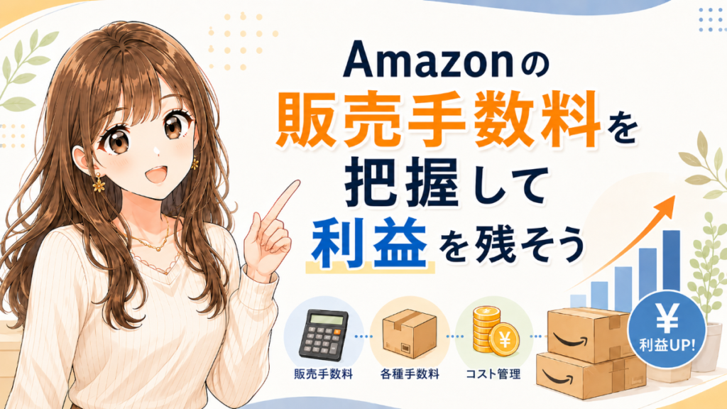 Amazonの販売手数料や各種手数料を把握し、コスト管理によって利益を残す重要性を解説したまとめ画像