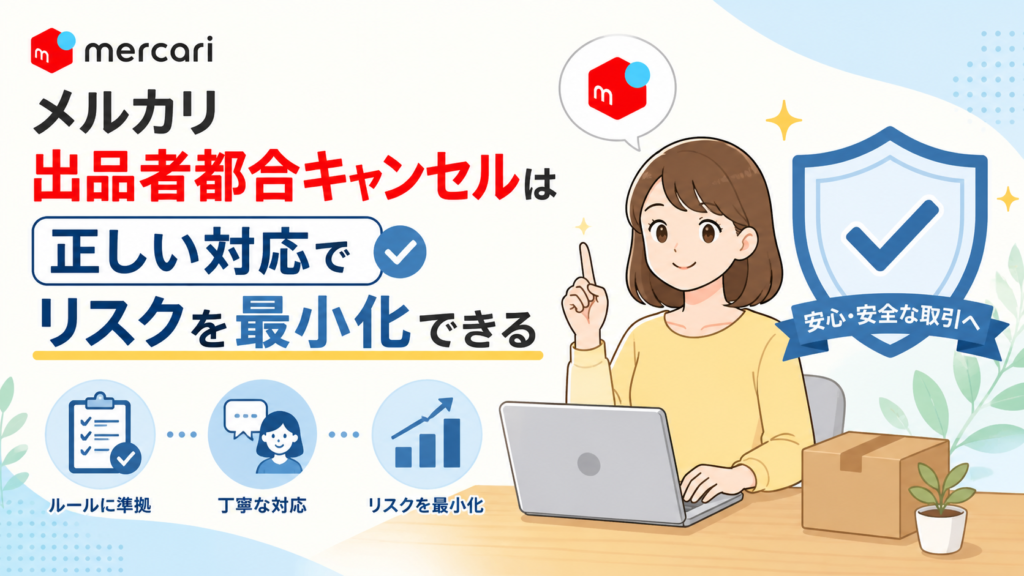 メルカリ出品者都合のキャンセルのリスク最小化に関する画像