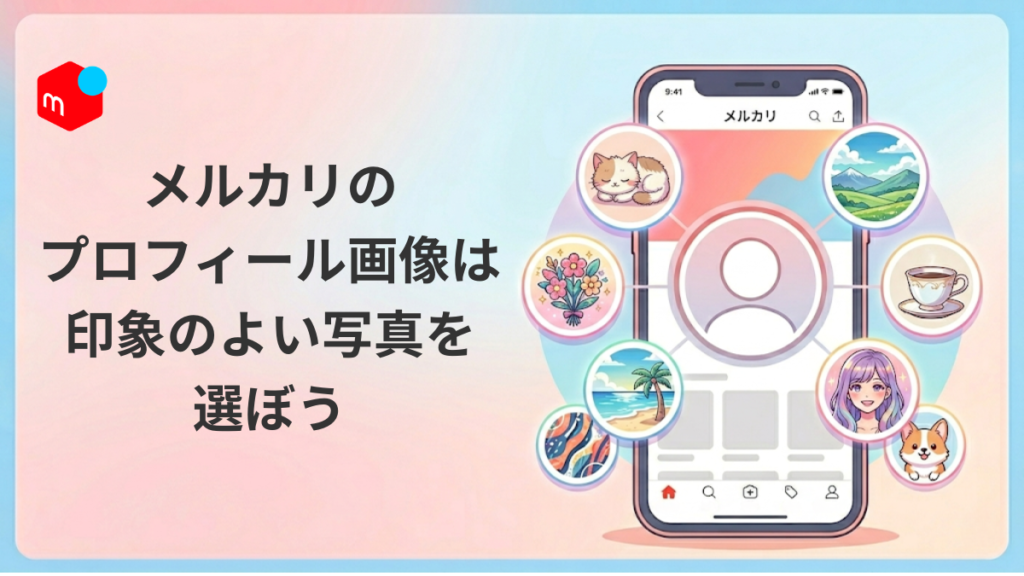 メルカリのプロフィール画像は印象のよい写真を選んで信頼性をアップさせるという記事のまとめ画像