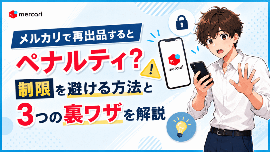 メルカリの再出品ペナルティ解説記事のアイキャッチ画像