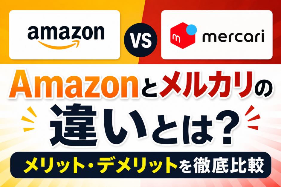 AmazonとメルカリのECプラットフォームの違いを示す画像