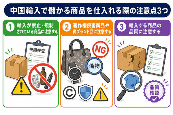 中国輸入で儲かる商品を仕入れる際の注意点3つ