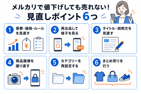 メルカリで値下げしても売れない！見直しポイント6つ