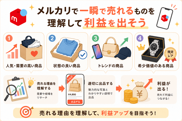 メルカリで一瞬で売れるものを理解して利益を出そう