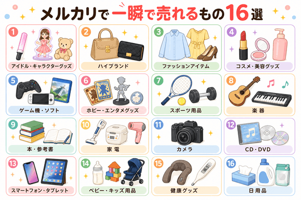 メルカリで一瞬で売れるもの16選