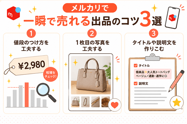 メルカリで一瞬で売れる出品のコツ3選