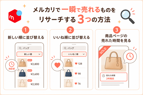 メルカリで一瞬で売れるものをリサーチする3つの方法