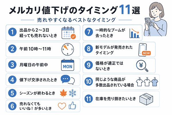 メルカリ値下げのタイミング11選