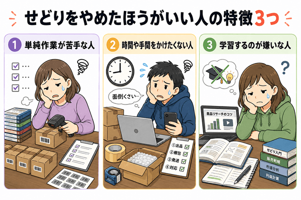 せどりをやめたほうがいい人の特徴3つ