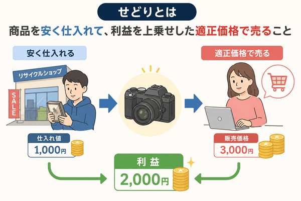 せどりとは商品を安く仕入れて利益を上乗せした適正価格で売ること