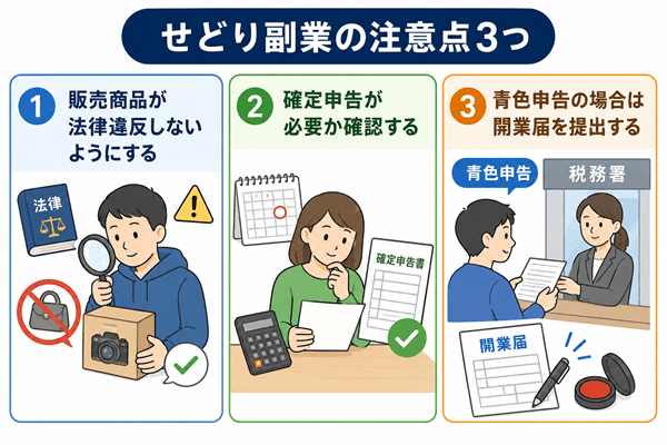 せどり副業の注意点3つ