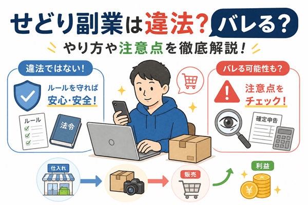 せどり副業は違法？バレる？やり方や注意点を徹底解説！