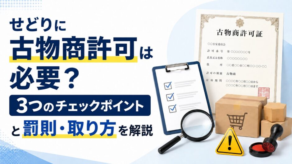 せどりの古物商許可要否とチェックポイントのアイキャッチ画像