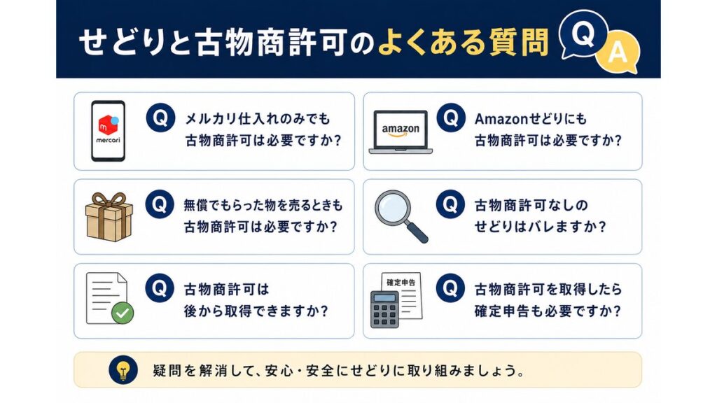 せどりと古物商許可のよくある質問
