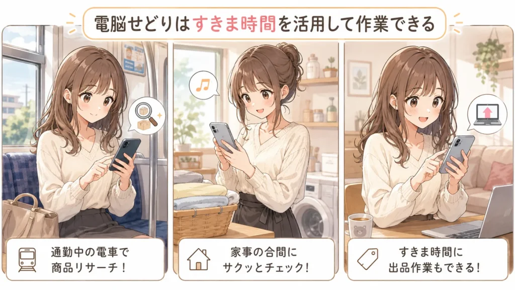 すきま時間を活用した電脳せどりのイメージ