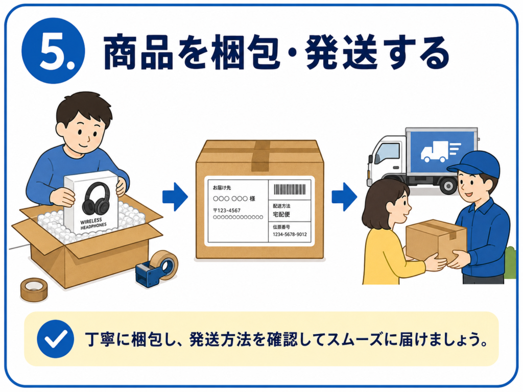 ステップ5:商品を梱包・発送する