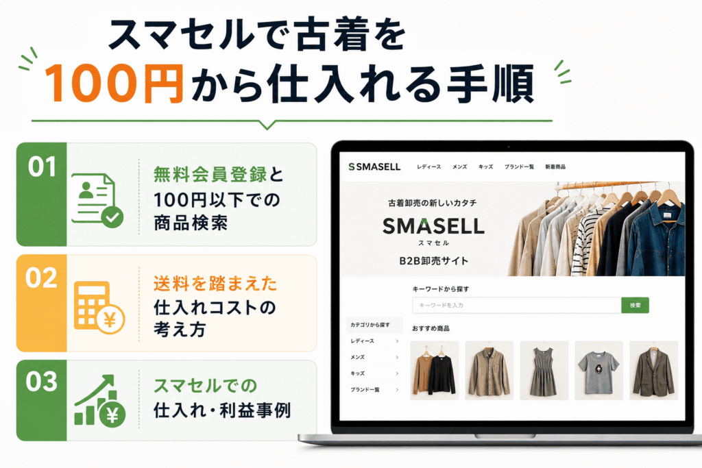 スマセルで古着を100円から仕入れる手順
