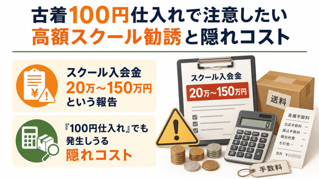 古着100円仕入れで注意したい高額スクール勧誘と隠れコスト