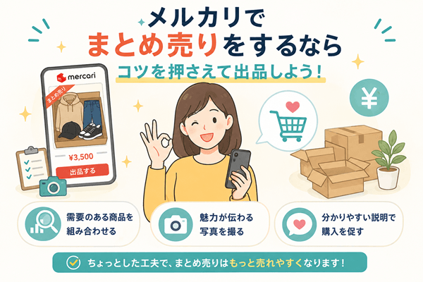 メルカリでまとめ売りをするならコツを押さえて出品しよう！