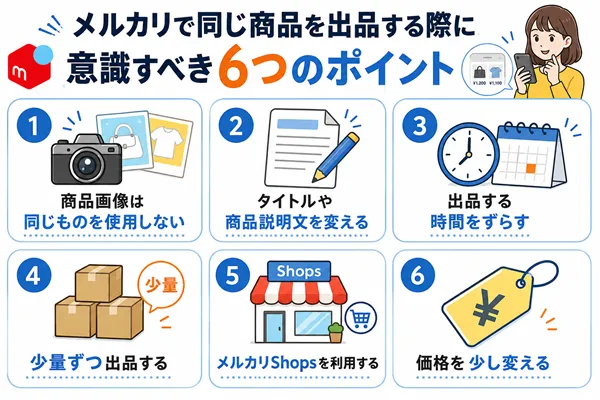 メルカリで同じ商品を出品する際に意識すべき6つのポイント