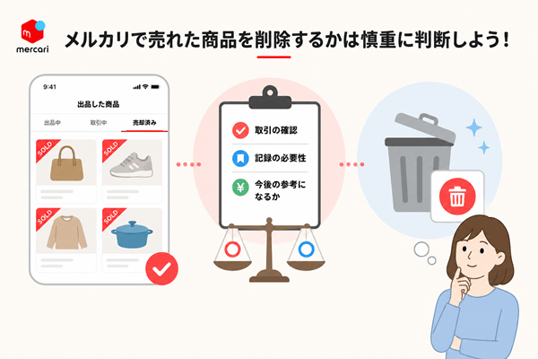 メルカリで売れた商品を削除するかは慎重に判断しよう!