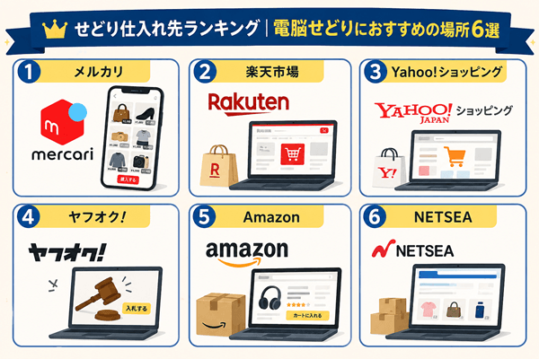 せどり仕入れ先ランキング｜電脳せどりにおすすめの場所6選