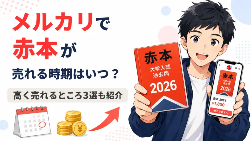 メルカリで赤本が売れる時期を解説するアイキャッチ画像