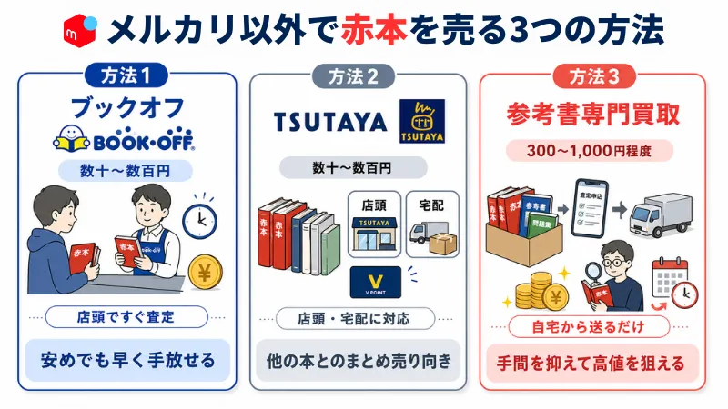 赤本を売る方法をメルカリ以外も含め比較した図解