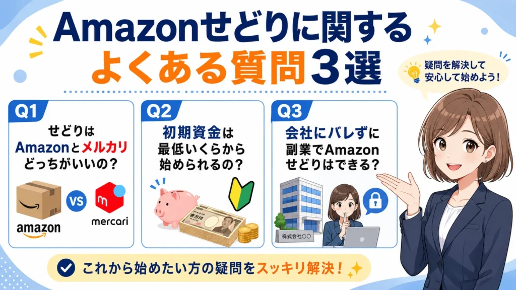 Amazonせどりのよくある質問3選の図解