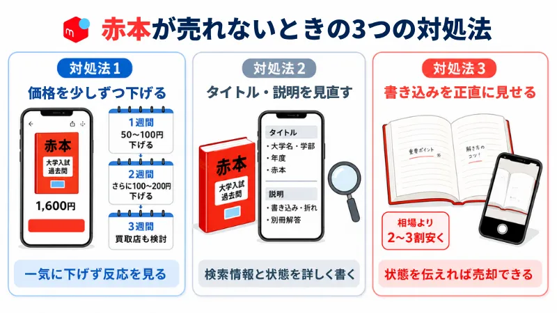 赤本が売れないときの対処法をまとめた図解