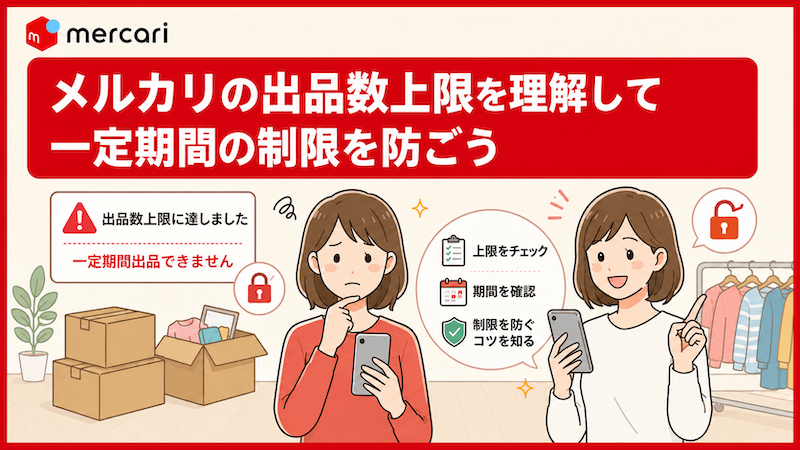 メルカリの出品数上限まとめ|1日の目安・制限解除の期間・売却率改善のポイント一覧