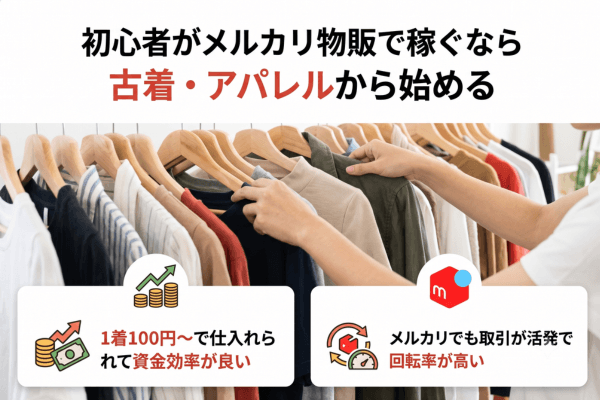 初心者がメルカリ物販で稼ぐなら古着・アパレルから始める