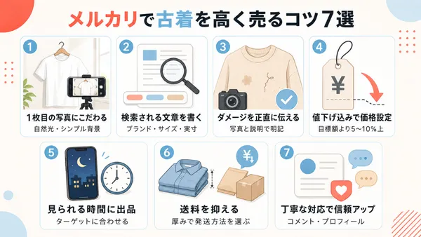 メルカリ古着を高く売る写真・価格・送料など7つのコツ