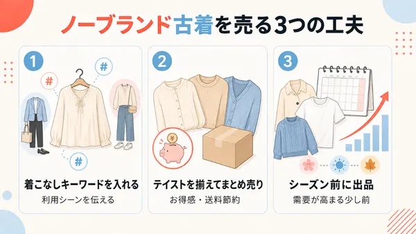 メルカリのノーブランド古着を売る着こなしなど3つの工夫