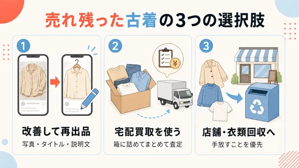 メルカリで売れない古着の再出品・買取・回収方法