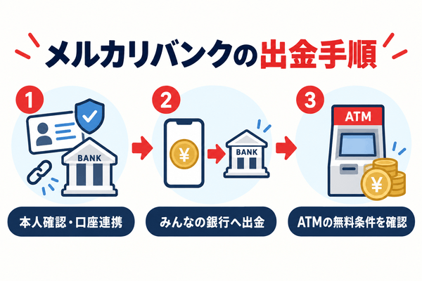 メルカリバンクで無料出金する手順