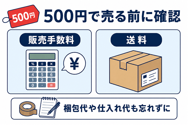 メルカリで500円の商品を売って利益を出すために考慮すべきこと