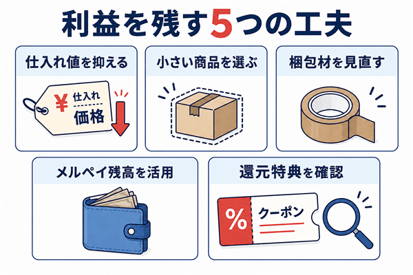メルカリで500円の商品を出品して利益を出す方法5選