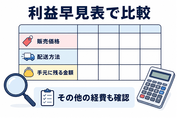 メルカリせどりの利益早見表