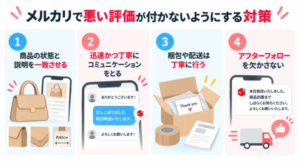 メルカリで悪い評価を防ぐために意識したい4つの対策