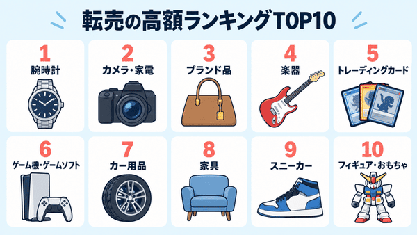 転売で高額になりやすい商品を腕時計からフィギュアまで10位まで紹介