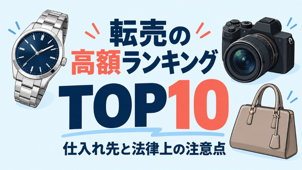 転売の高額商品ランキングと仕入れ先、法律上の注意点を紹介